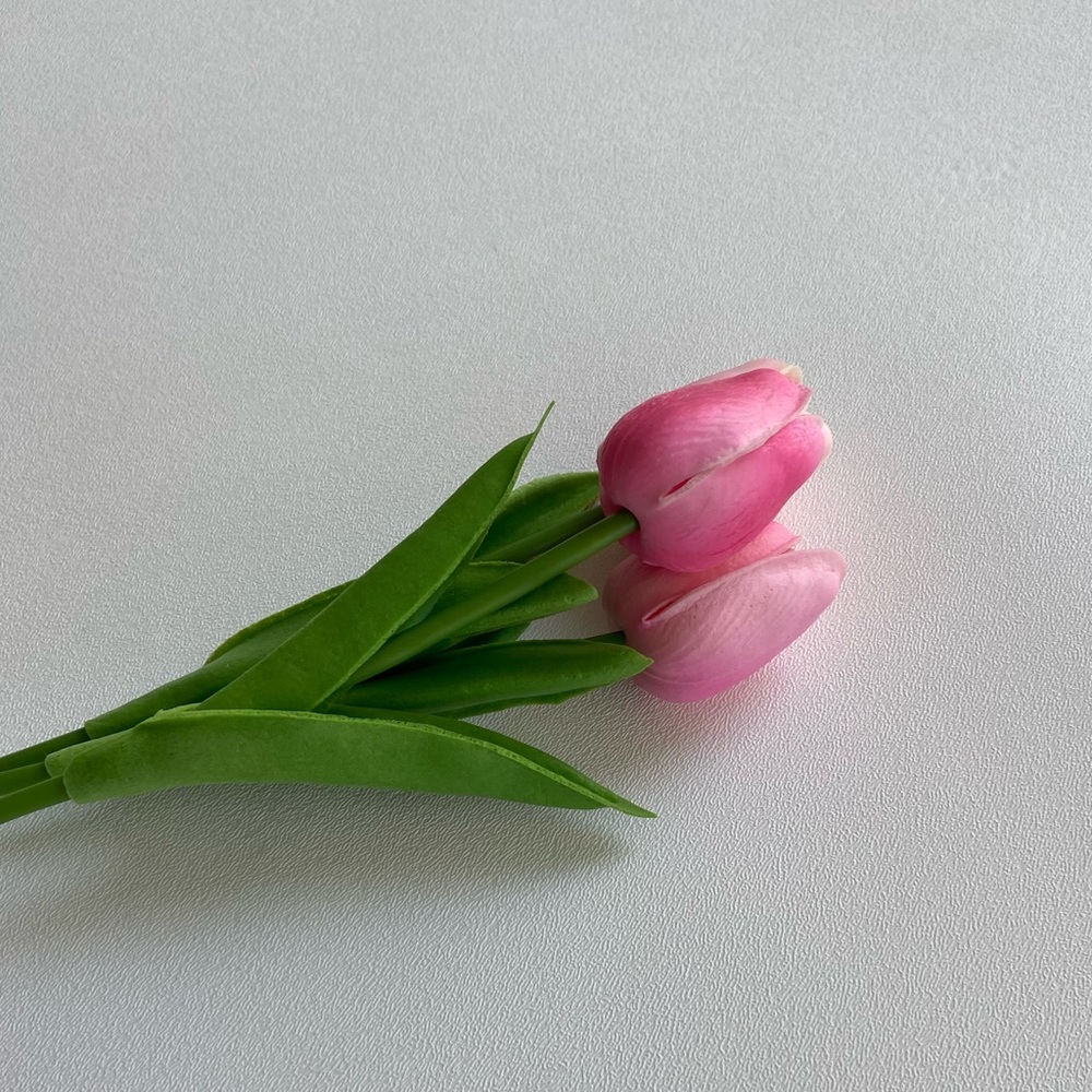 20 Count | Pink Tulips Real Touch Artificial Flowers Wedding Floral Bouquet New - Picture 4 of 11